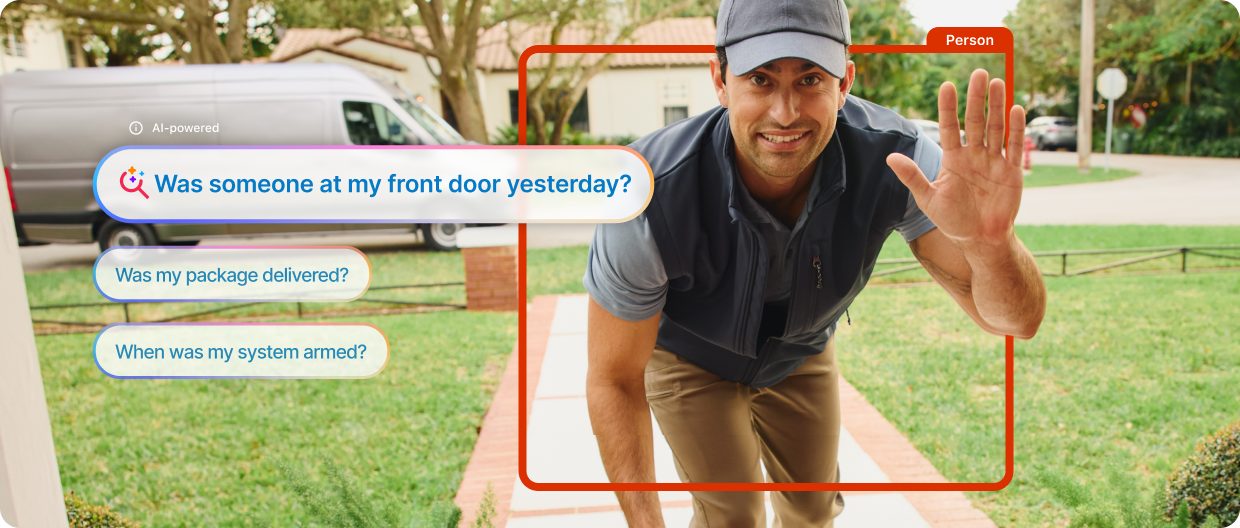 Detecting a delivery person at a front door