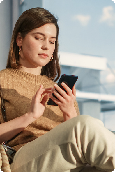 Woman using her phone