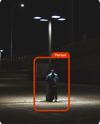 A person is detected with ai