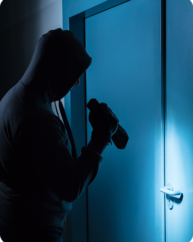 intruder with a flashlight