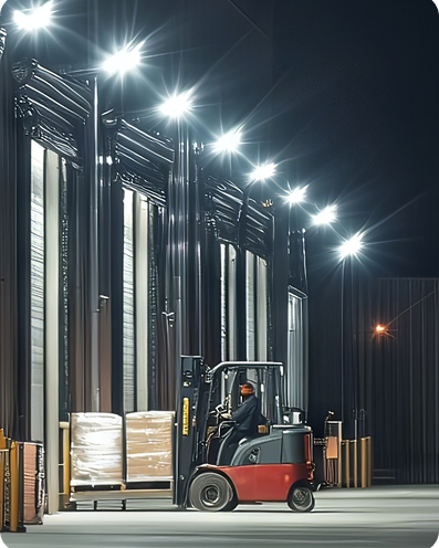 Person driving a forklift