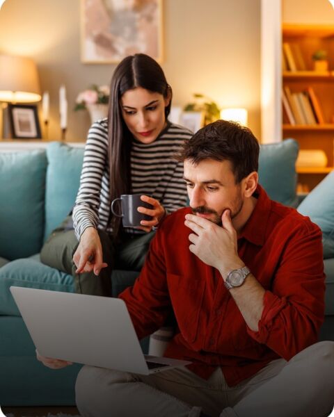 two people on a computer
