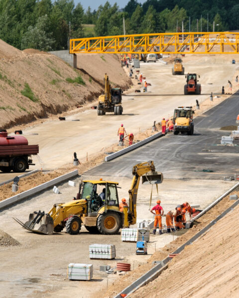 Construction site of a new highway
