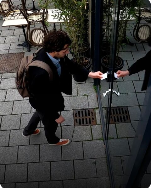 Employees entering a secured commercial building through credentialed doors