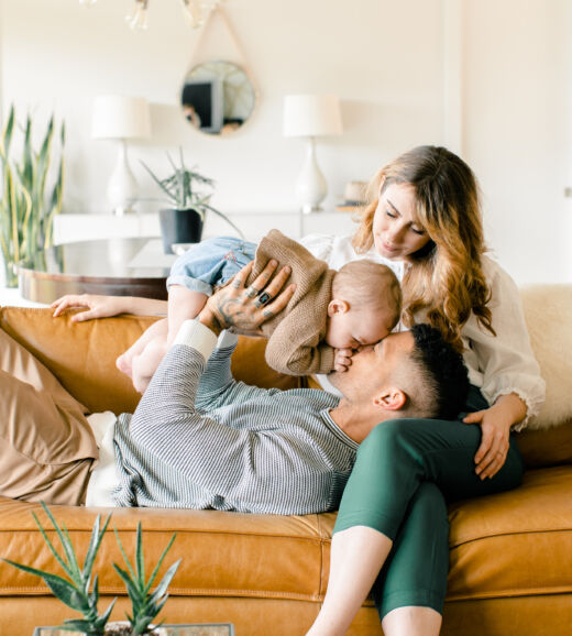 Family relaxing together in a living room
