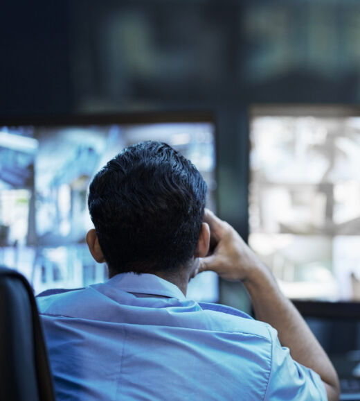 person monitoring cameras