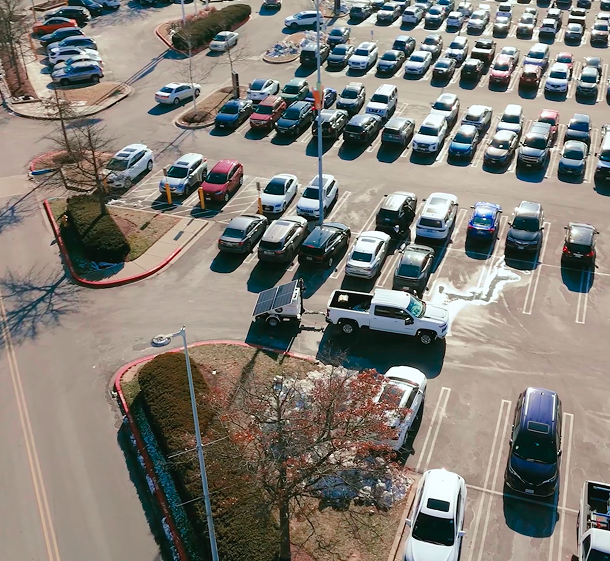 parking lot full of cars