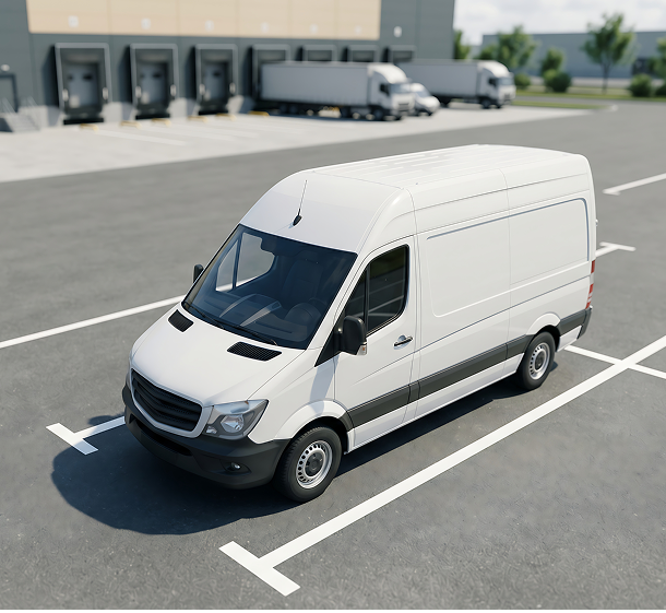 Parked white van