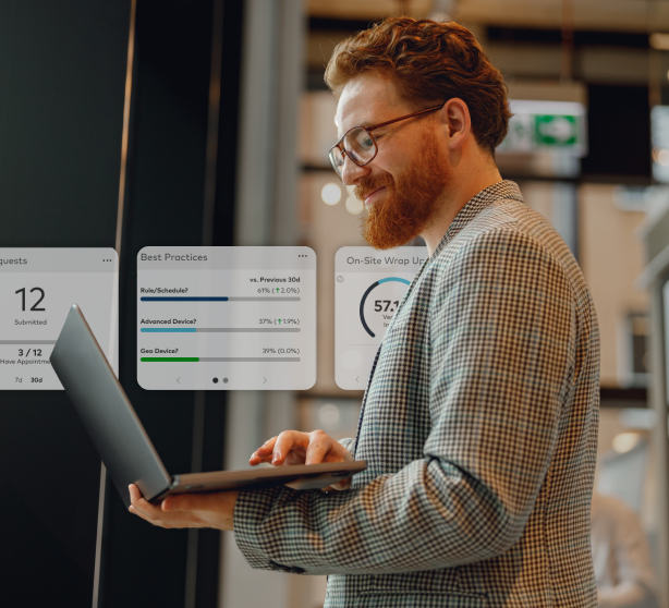 Man working on laptop