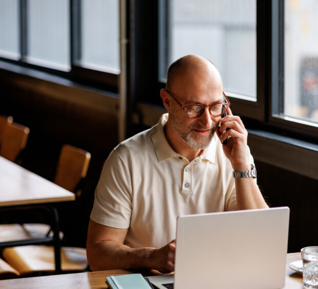 man on a laptop