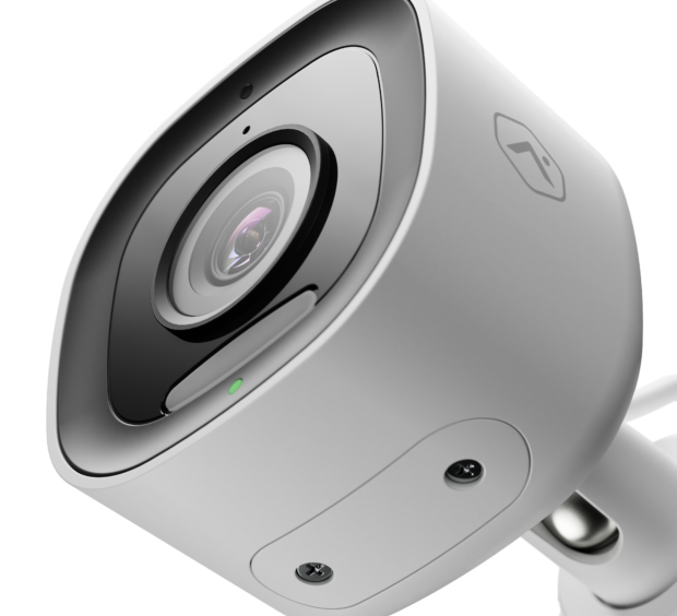 Close-up of an Alarm.com indoor security camera