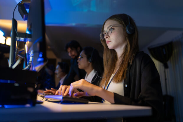Woman using a computer