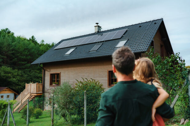 Solar panels on a home
